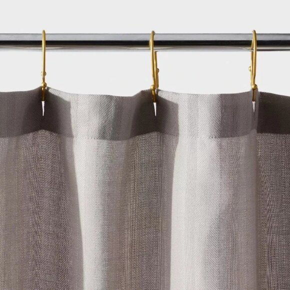 Herringbone Fabric Shower Curtain 72"x72" - Room Essentials, Gray - Picture 2 of 4